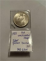 1923 B.U. Shape 90% Silver Peace Dollar