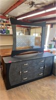 DINING ROOM BLACK BUFFET STORAGE CABINET WITH