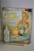 Deep Eddy Lemon Vodka Metal Advertisement Sign
