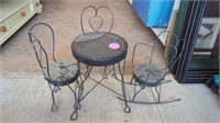 METAL TABLE AND CHAIRS PLAYSET