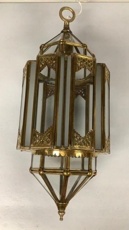 Vintage Brass Lantern Pendant Lamp
