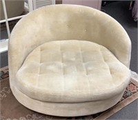 Thayer Coggin Off White Upholstered Swivel Chair