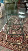 Glass & Brass Nesting Tables by Milo Baughman
