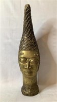 Heavy African Benin Bronze Head