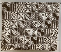 Brown & White Block Print African Print Material