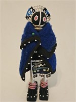 Beaded African Ndebele Doll Blue Cape