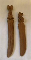 Carved African Wooden Letter Openers