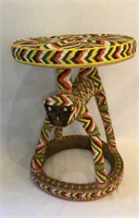 Vintage African Cameroon Beaded Stool