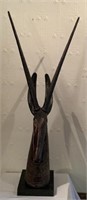 Heavy African Carved Gazelle Head