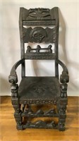 Carved African Tribal Chieftain's Chair