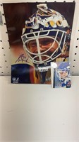 Grant Fuhr signed photo and card
