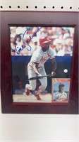 Vince Coleman signed picture and card framed