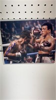 Bob Foster signed photo fighting Ali