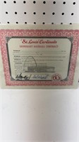 St.Louis Cardinals Honorary Baseball contract