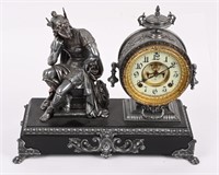 ANSONIA FIGURAL ROMAN SOLDIER MANTLE CLOCK