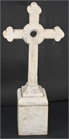 23" VICTORIAN CARVED MARBLE CROSS