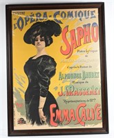 1897 OPERA COMIQUE SAPHO FRENCH POSTER