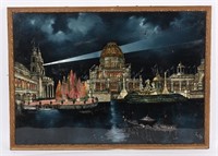 1893 COLUMBIAN EXPOSITION REVERSE PAINTING