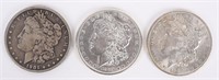 3- MORGAN SILVER DOLLARS 1889, 1901, 1901-O