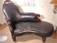 Victorian Era Leather Fainting Chair