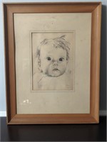 Original Pencil Sketch of Baby