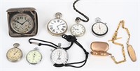 POCKET WATCH, STOP WATCH & CLOCK LOT