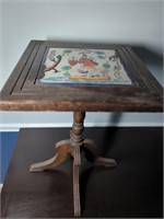 Antique Tile Top Side Table