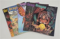 (5) Vintage Issues - Dragon Magazine - Dungeons &