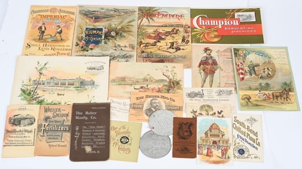 1893 World's Fair 27 FARM EQUIP BOOKLETS & CARDS