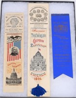 1893 Columbian Exposition 2 SILK RIBBONS & AWARD