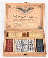 1893 World's Fair POKER SET w/ CHIPS & CARDS