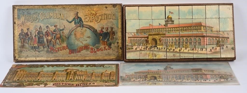 1893 World's Fair McLOUGHLIN LITHO PUZZLE BLOCKS