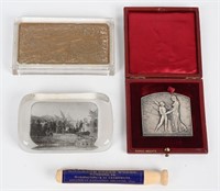 1893 World's Fair PAPERWEIGHTS & AWARD MEDAL & PIN