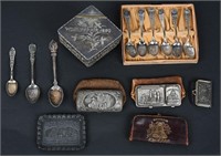 1893 World's Fair 10 Souvenirs PURSES SPOONS BOX