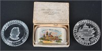 1893 World's Fair 3 LIBBEY GLASS PAPERWEIGHTS  Box