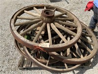 4 wood wagon wheels 4'