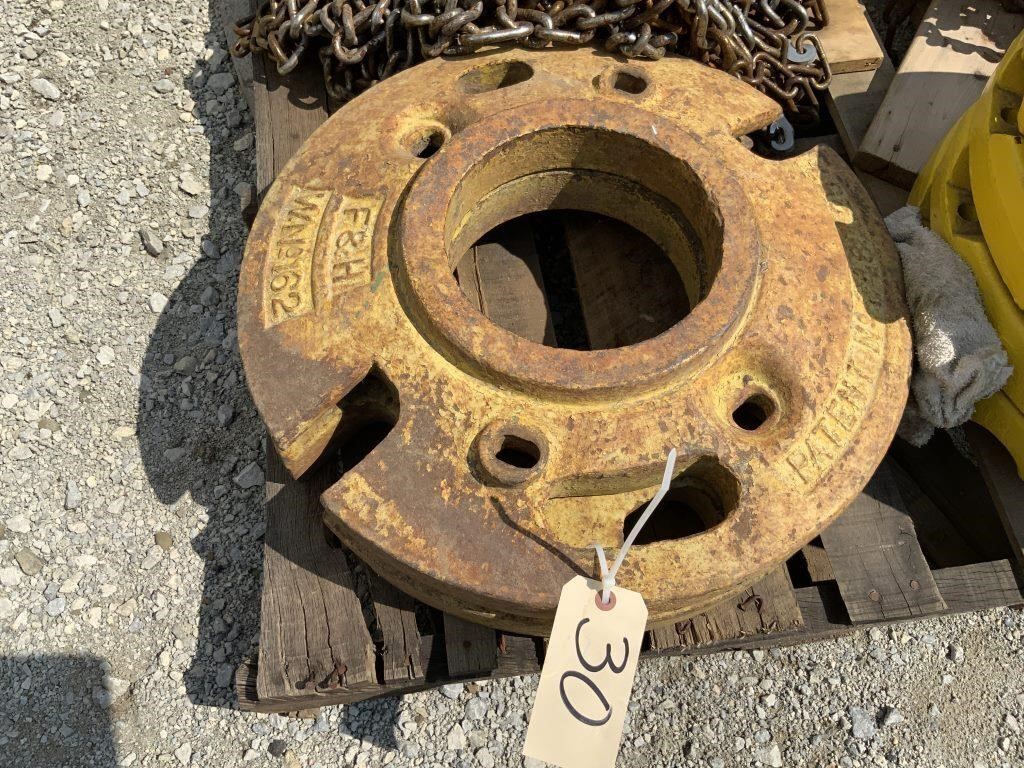 Two F&H W #162 tractor weights