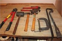 Pry Bars, C Clamp, Pipe Wrenches & Hammers