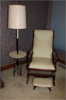 Rocking Chair, Ottoman & Table Pole Lamp