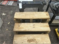 3' Wide Wooden Steps & Stanley Saw Horses