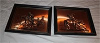 2-3D Copper Pictures by John Louw, 16" x 14"