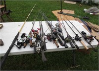 Fishing poles and reels, ugly sticks