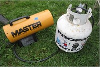 Master 50,000 btu heater with tank