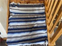 Blue Serape Falsa Mexican Blanket
