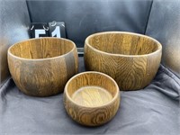 Vintage Set Of Wooden Bowls