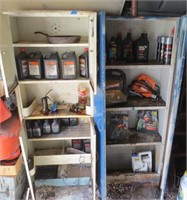 2 metal cabinets and contents