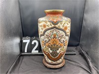 Large Oriental Vase On Wooden Base
