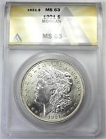 1921 MS63 ANACS Morgan Silver Dollar