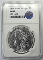 1896 AU58 RGS Morgan Silver Dollar