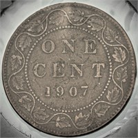 1907-H Canada .01¢ F-VF AH